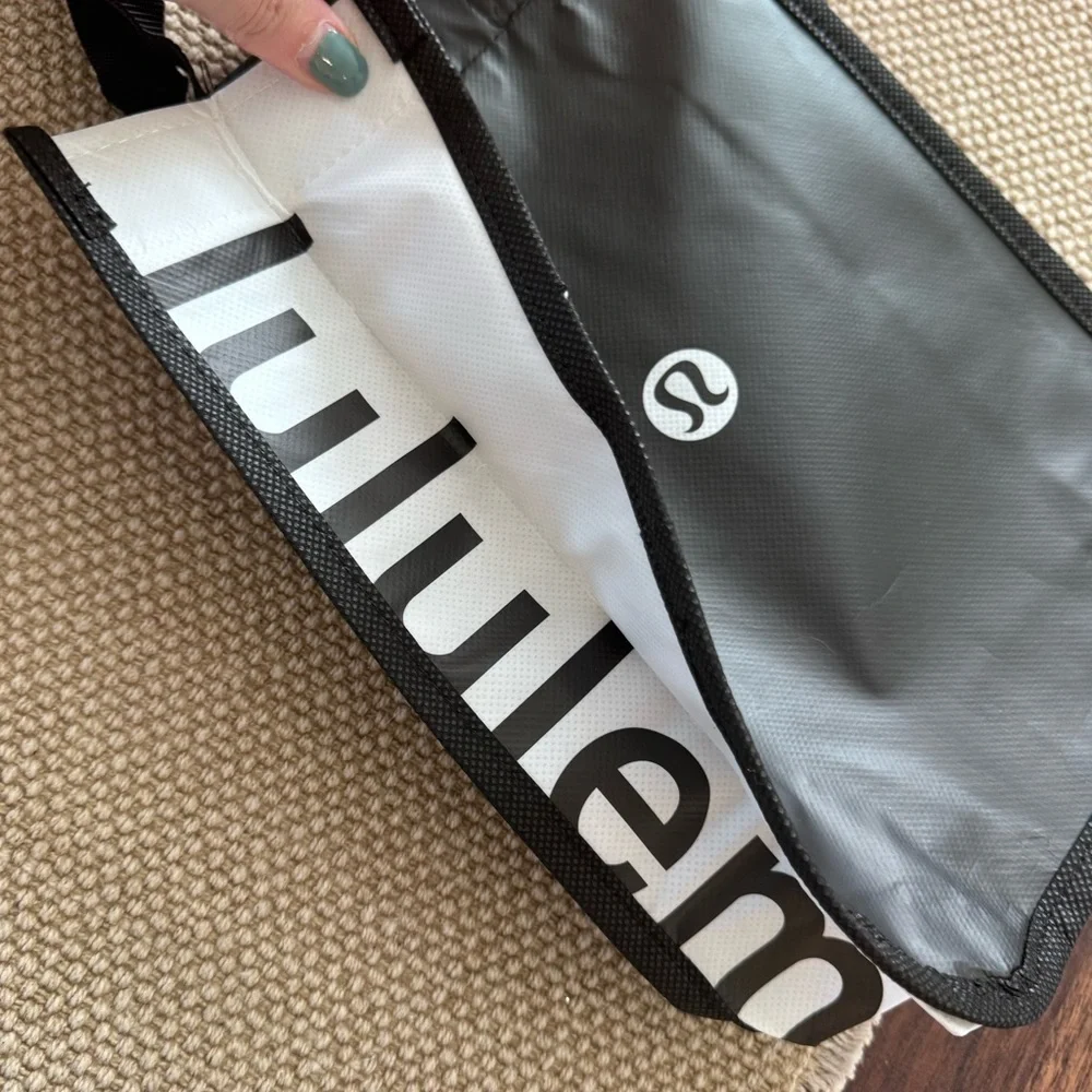 Lululemon Small Reuseable Bag- Black and White
